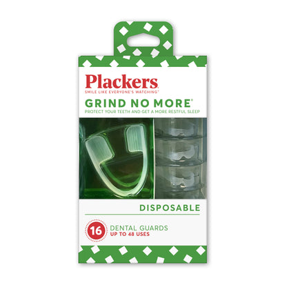 16 pack of Plackers Grind No More Night Guard. Protect your teeth and get a more restful sleep. Up to 48 uses