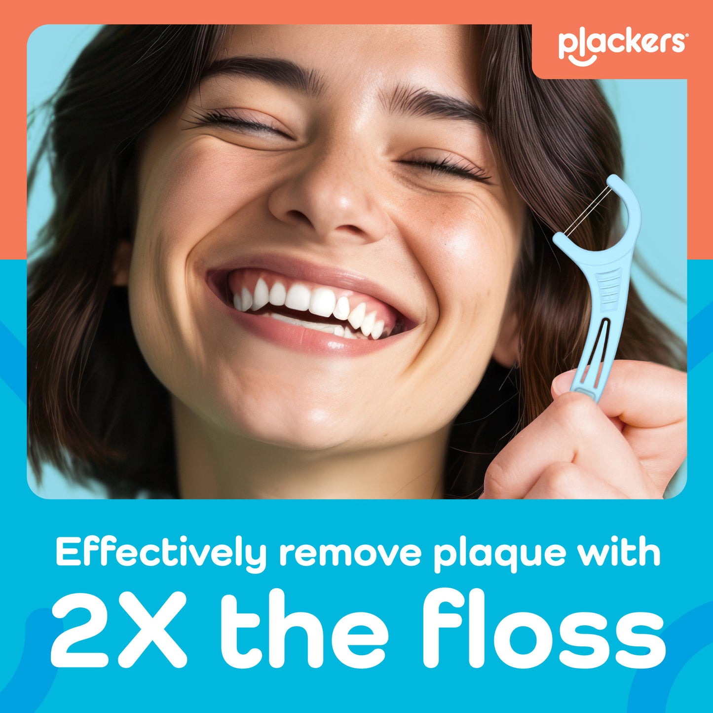 Plackers® Twin Line® Floss Picks, Intense Mint, 75 ct