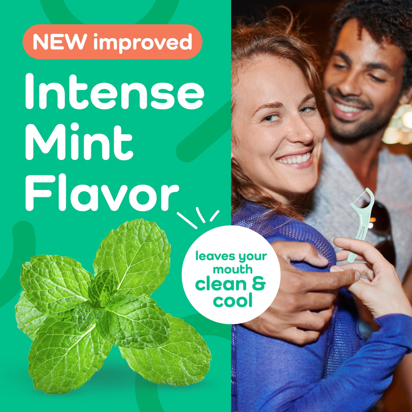 Plackers® Micro Line® Floss Picks - Intense Mint, Floss Fiber Made Without PTFE